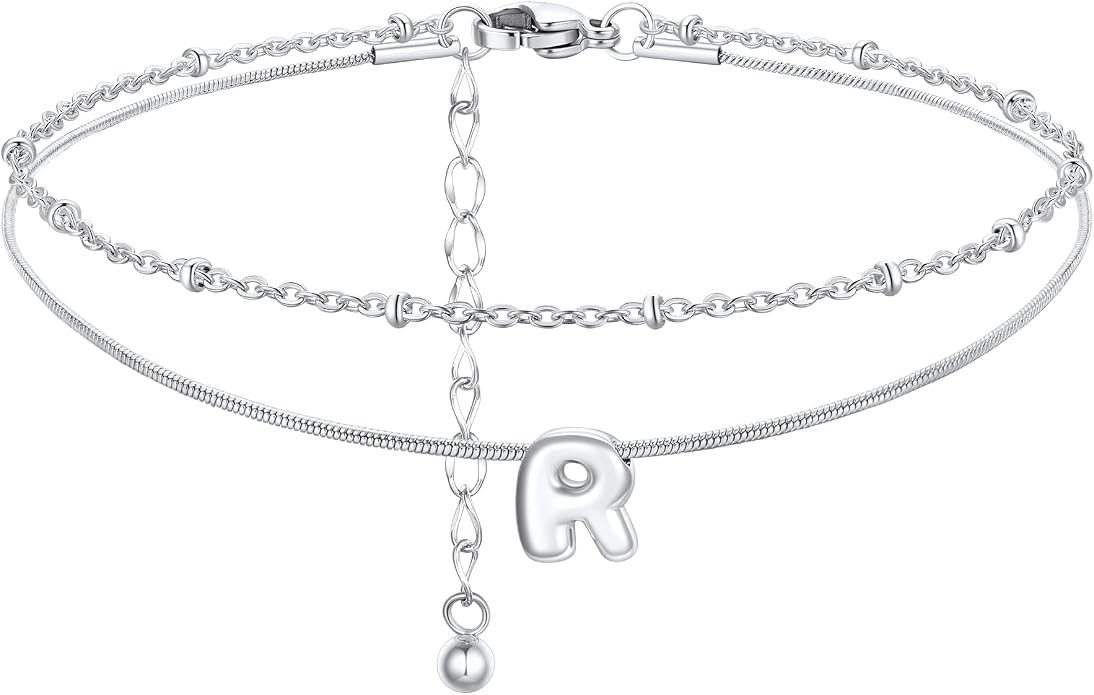 ChainsProMax Initial Ankle Bracelets for Women, Waterproof Anklets Bracelet Adjustable Summer Beach Women Foot Jewelry, Stainless Steel/Gold Plated-Send Gift Box/Letter A-Z