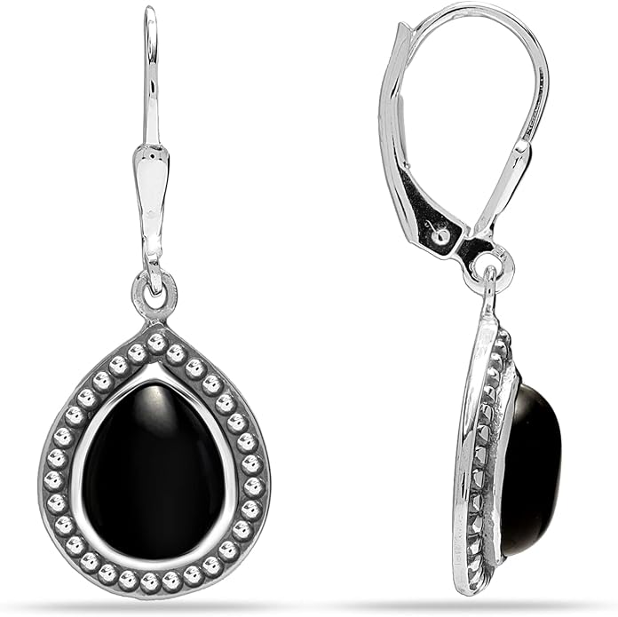 LeCalla 925 Sterling Silver Leverback Dangle Earrings for Women | Gemstone Drop Dangle Earring Jewelry Gifts for Wedding, Anniversary, Christmas, Valentine’s Day, New Year