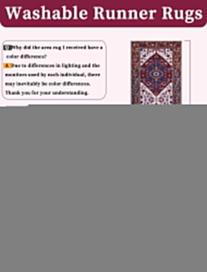 SERISSA Runner Rug for Hallways, 2'6"x12' Washable Non Slip Runner Rug, Extra Long Boho Rug Ultra Soft Vintage Burgundy Navy Print Floor Carpet for Bedroom Hallway Entryway Bathroom Laundry Room
