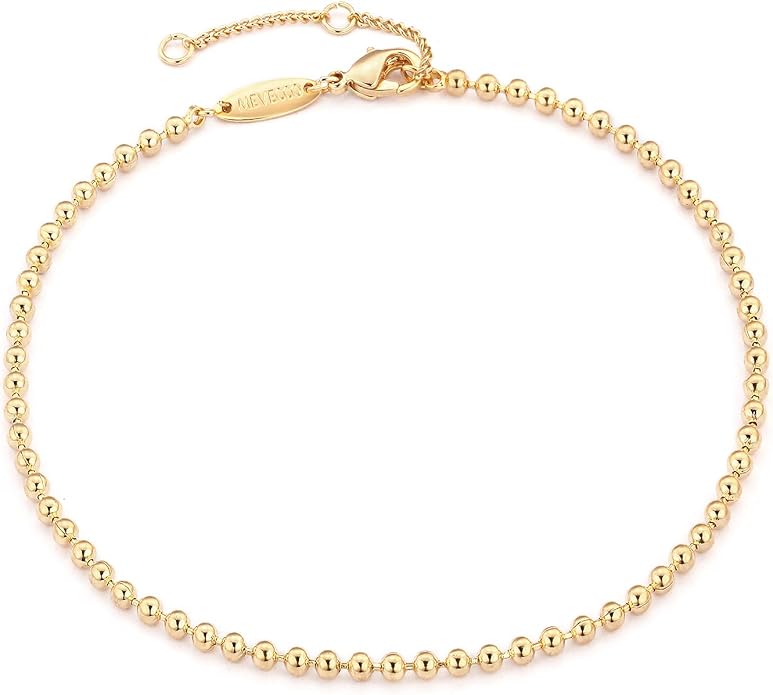 MEVECCO Anklet for Women Gold Chain 14K Gold Plated Dainty Boho Beach Summer Simple Foot Jewelry Ankle Bracelet