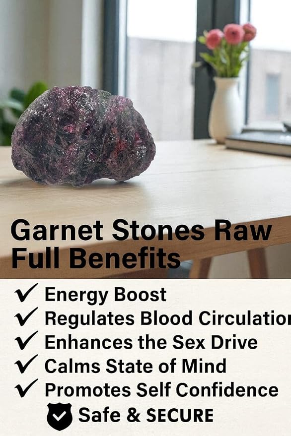 Large 1.25-2.0” Natural Garnet Raw Crystals Stones for Meditation, Chakra, Reiki, Crystal Grid, Energy Work, Wire Wrapping, Tumbling & Spiritual Home Decor