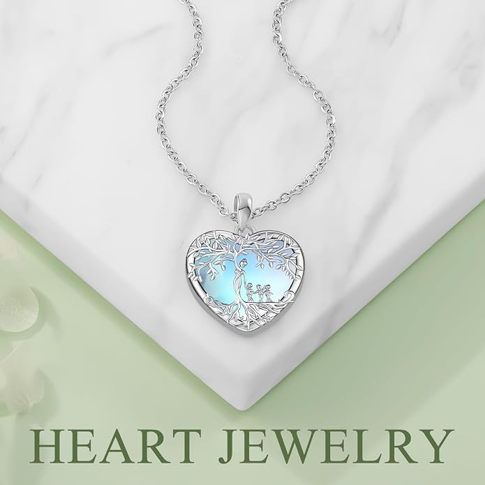 Odinstone Tree of Life Necklace, Sterling Silver Pendant for Women Family Tree Necklaces Jewelry for Mom/Wife/Grandma(With Fine Gift Box)