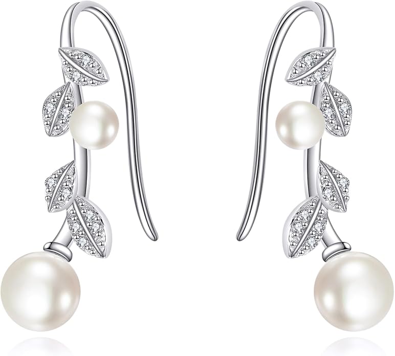 leaf/cherry blossom/purple orchid/celtic knot earrings Ear Climber Crawler Cuff Sterling Silver Wrap Earrings for Women