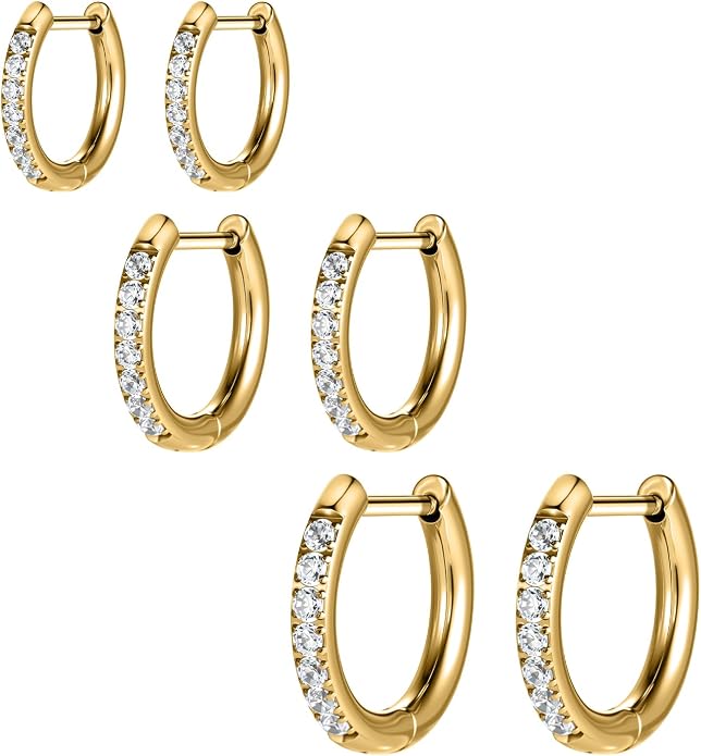 AOEDEJ G23 Titanium Hoop Earrings 18G Small Huggie Earrings Medical Grade Titanium Earring 8mm/10mm/12mm Cartilage Earring Hoop for Women Men Sensitive Ears