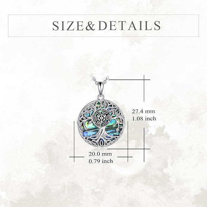 YFN Tree of Life Necklace Sterling Silver Celtic Knot Tree Pendant Jewelry Gifts for Women Men