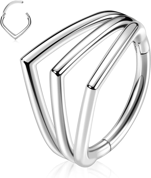 316L Surgical Steel Septum Clicker Ring Nose Ring Hoop Sleeper Hoop Earring Helix Rook Conch Cartilage Daith Tragus Earrings Lobe Nose Piercing Jewelry for Women