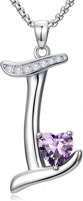 Birthday Gifts for Women Alphabet A to Z Initial Birthstone Pendant Necklaces for Women - 18k White Gold Plated Personalized Name Jewelry Anniversary Graduation Gifts for Wife Her Daughter Girlfriend(with Gift Box)