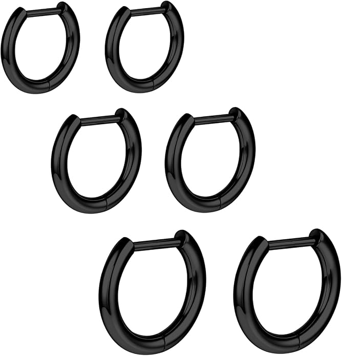 AOEDEJ G23 Titanium Hoop Earrings 18G Small Huggie Earrings Medical Grade Titanium Earring 8mm/10mm/12mm Cartilage Earring Hoop for Women Men Sensitive Ears