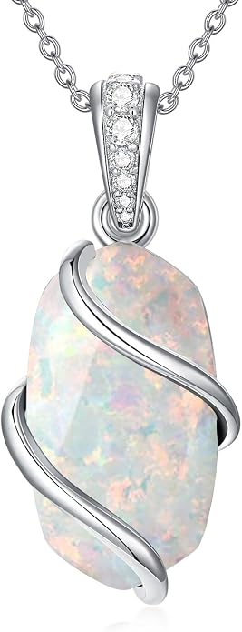 HPQQ Necklace for Women 925 Sterling Silver Dainty Gemstone Pendant Fine Jewelry Birthday Mothers Day Gifts for Mom Wife Her