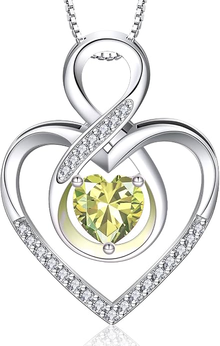 RIVIKO Infinity Heart Symbol Necklace for Women 925 Sterling Silver Love Heart Pendant Mothers Day Anniversary Birthday Christmas Jewelry Gifts for Women Mom Wife Sister Her Friends