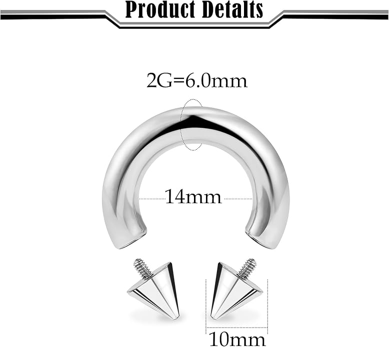 20G-2G ASTM F136 Titanium Septum Rings Nose Ring Hoops Circular Barbell Helix Snug Tragus Rook Daith Cartilage Earring Sneke Bites Lip Ring Hoop Smiley Piercing Jewelry for Women Men 6mm-19mm