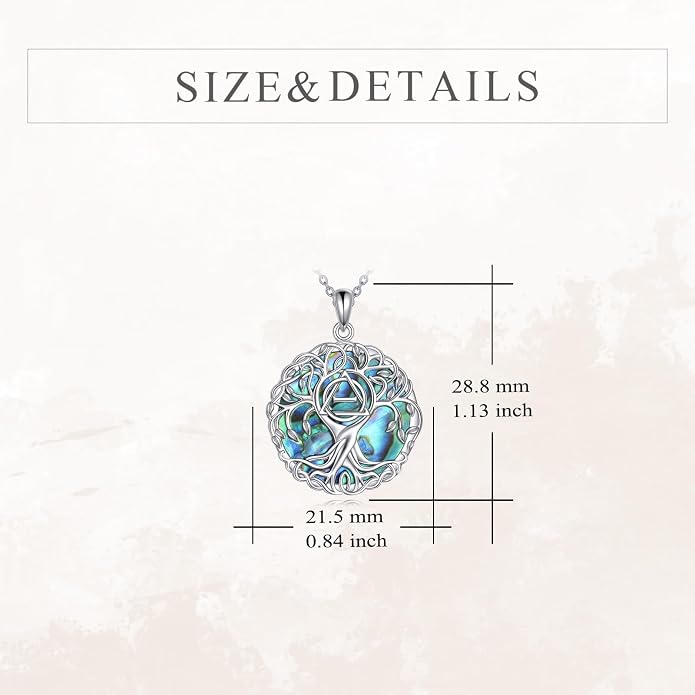 YFN Tree of Life Necklace Sterling Silver Celtic Knot Tree Pendant Jewelry Gifts for Women Men