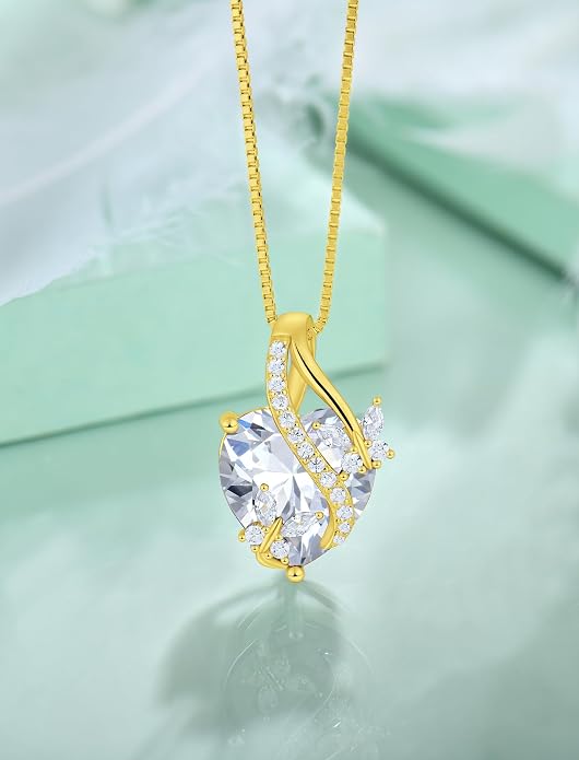Butterfly Necklaces for Women Sterling Silver Infinity Heart Pendant Birthstone Jewelry Gift with 14k Yellow Gold/Rose Gold Plated