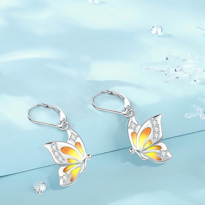 Tree of Life/Cat/Turtle/Butterfly/Flower/Celtic/Turquoise/Moonstone Dangle Earrings for Women Sterling Silver Cute Animals Drop Earrings Jewelry Gifts