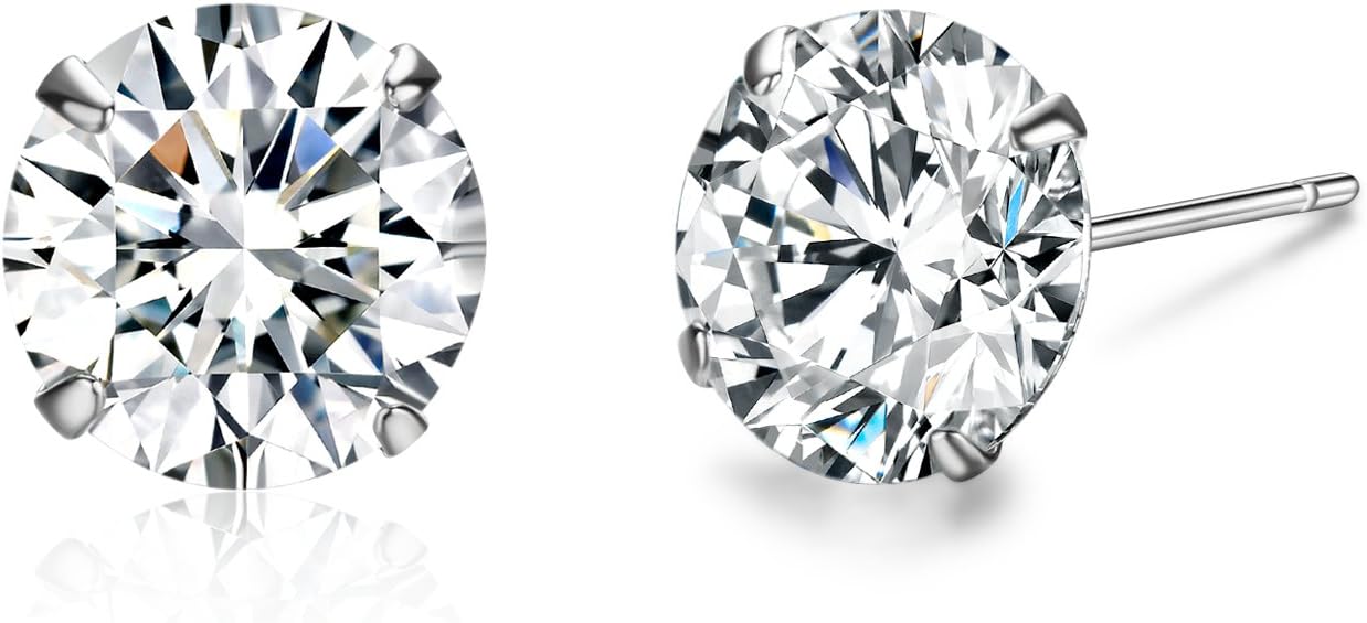 SBLING Platinum Plated Sterling Silver Stud Earrings Made with Austrian Crystals