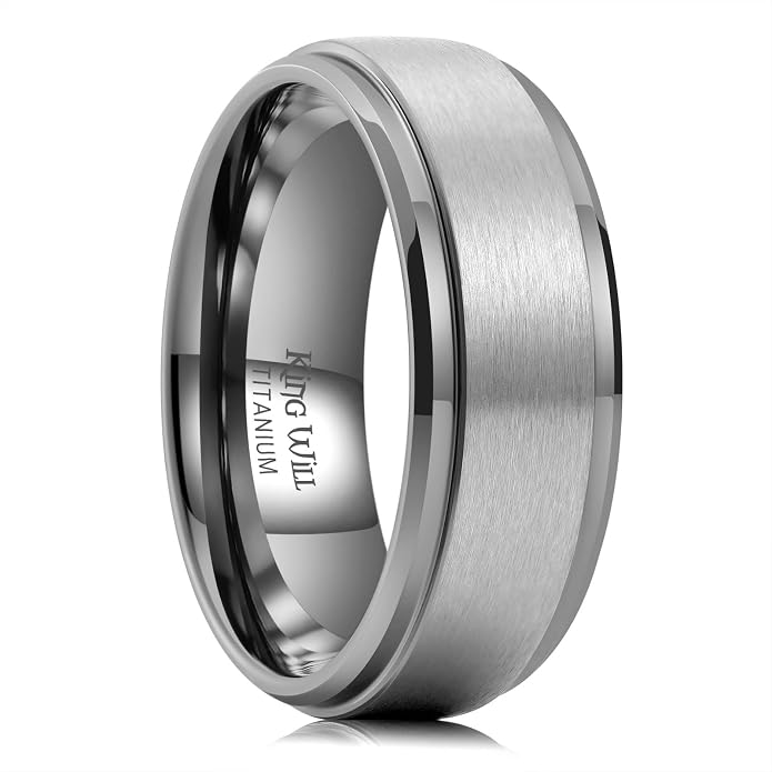 King Will Titanium Wedding Band for Men Women- 3-10mm Width Black/Sliver/Gold High Purity Titanium Promise Wedding Ring Comfort Fit for Daily Wear Size 6-14