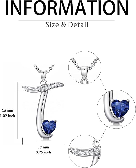 Birthday Gifts for Women Alphabet A to Z Initial Birthstone Pendant Necklaces for Women - 18k White Gold Plated Personalized Name Jewelry Anniversary Graduation Gifts for Wife Her Daughter Girlfriend(with Gift Box)