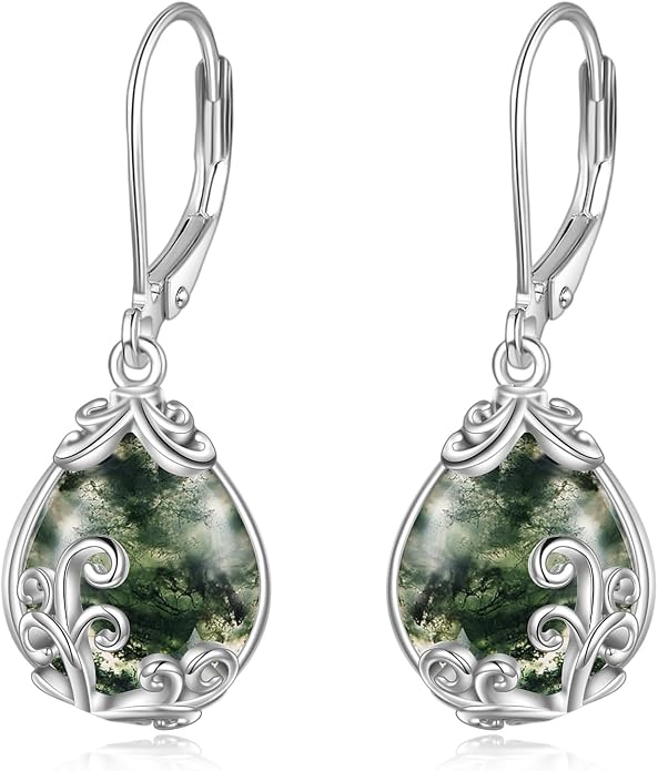 POPLYKE Celtic Filigree Teardrop Drop Dangle Earrings Sterling Silver Leverback Earrings Jewelry for Women
