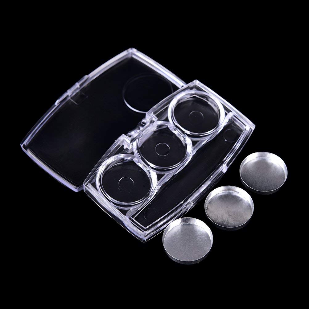 10 Pcs Clear Empty Eyeshadow Palette Plastic Eyeshadow Storage Box Case with 3 Grids Palettes Lipstick Box Pigment Palette Tray Plastic Cosmetics Container Box DIY Makeup Powder Sample Box