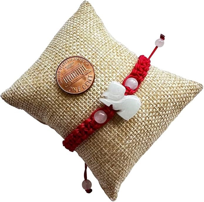 Unik22 Lucky Jade Sheep Bracelet, Red Adjustable String, Jade Zodiac Animal Bracelet, Lucky FENGSHUI Bracelet, Unisex