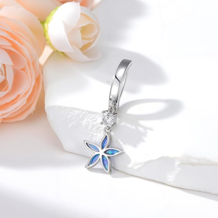 Butterfly Cross Shark Belly Button Ring 925 Sterling Silver Clicker Belly Rings Dangle Navel Ring Hypoallergenic Navel Piercing Belly Piercing Jewelry Gifts for Women