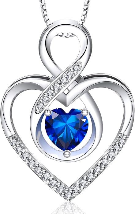 RIVIKO Infinity Heart Symbol Necklace for Women 925 Sterling Silver Love Heart Pendant Mothers Day Anniversary Birthday Christmas Jewelry Gifts for Women Mom Wife Sister Her Friends
