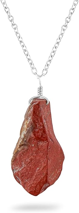Natural Raw Gemstones Pendant Necklace, Rough Stones Dainty Jewelry, Handmade Bohemian Jewelry, Silver Plated Chain, Healing Crystals, Christmas Gift for Women