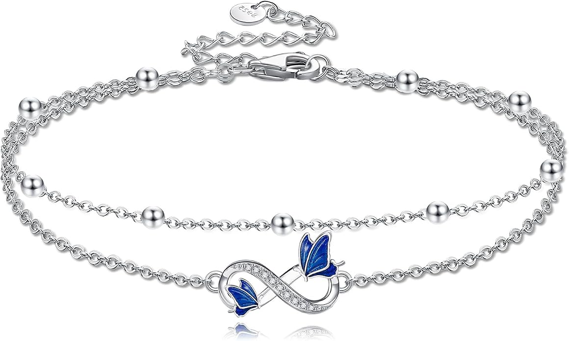 Heart/Starfish/Pineapple/Anchor/Sea Turtle/Butterfly/Celtic/Whale Tail bracelet Anklets for Women 925 Sterling Silver Anklets Jewelry for Women