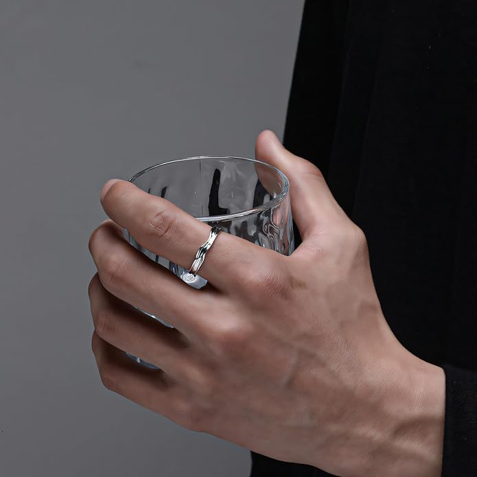 925 Sterling Silver Ring Minimalist Adjustable Rings Band Handmade Rings for Women Girls