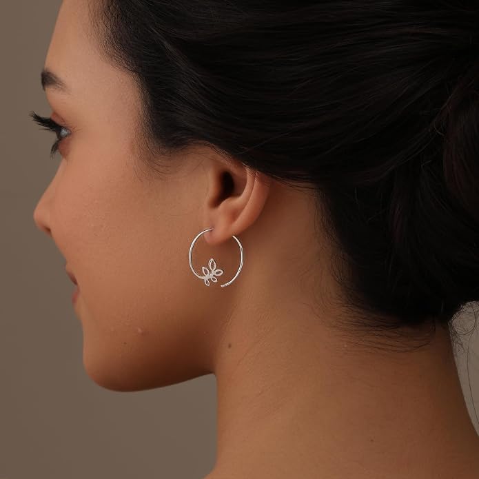 LeCalla 925 Sterling Silver Threader Earrings for Women | Handmade Wire Boho Hoops & Drop Earrings in Spiral, Heart, Bar Designs | Lightweight Pull Through Earring Jewelry Gift for Birthday, Anniversary