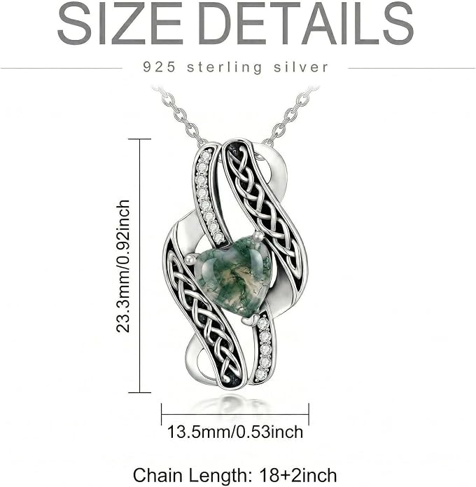 PELOVNY Celtic Knot Necklaces for Women 925 Sterling Silver Gemstone/Birthstone Teardrop Infinity Necklace Irish Celtic Pendant Jewelry Gifts for Mom Daughter Wife