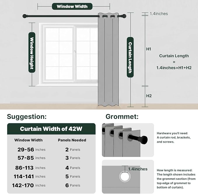 H.VERSAILTEX Primitive Linen Curtains 100% Blackout Curtain Drapes Burlap Fabric Curtains with White Thermal Insulated Liner, Grommet Top Drapes Living Room/Bedroom (2 Panels, 42 x 63 Inch, Navy)