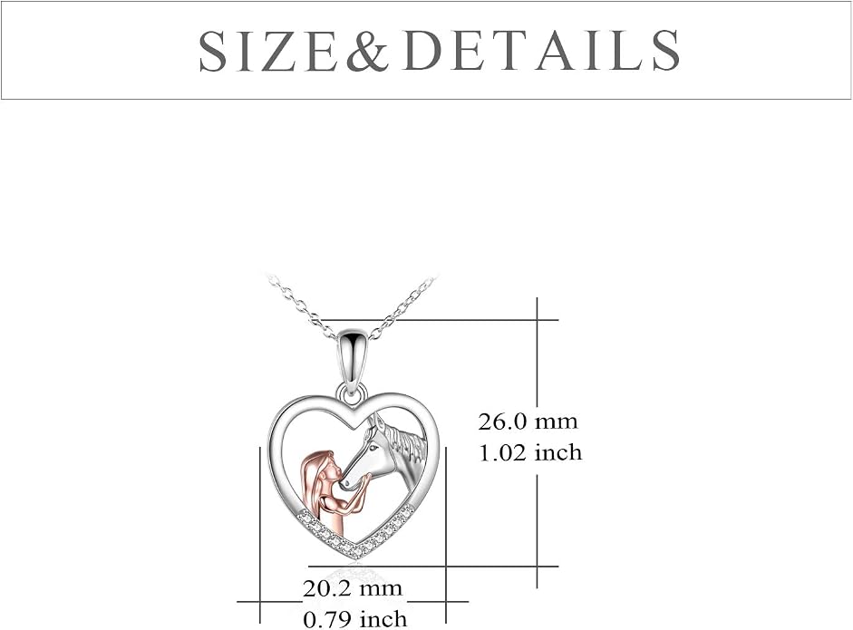 YFN Horse Pendant Necklace Sterling Silver Women with Horse Gift for Women