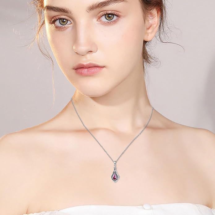 Seiyang Urn Necklace for Ashes 925 Sterling Silver with Birthstone Cremation Jewelry Keepsake Ashes Pendant Necklace Memorial Jewelry for Women Loved One