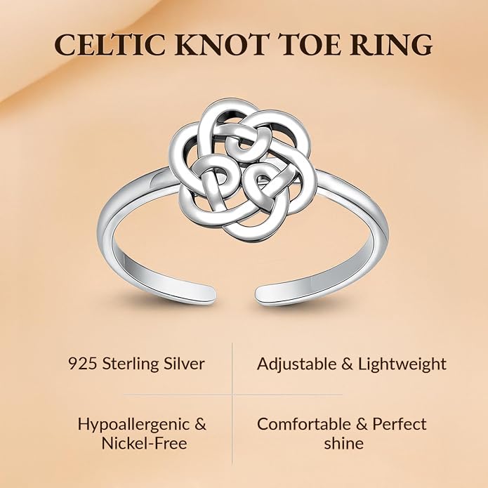 LeCalla 925 Sterling Silver Toe Ring for Women | Minimalistic Adjustable Pair of Toe-Rings | Mid Finger Bichhiya | Indian Toe Rings | Summer Beach Bare Foot Foot Jewelry