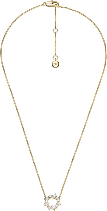 Fossil Women's Gold-Tone Stainless Steel Pendant Chain Necklace for Women