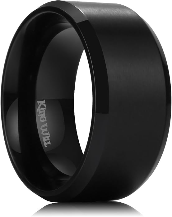 King Will Titanium Wedding Band for Men Women- 3-10mm Width Black/Sliver/Gold High Purity Titanium Promise Wedding Ring Comfort Fit for Daily Wear Size 6-14