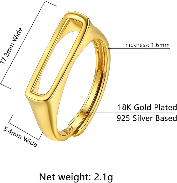 SILVERCUTE 925 Sterling Silver Initial Rings for Women,Adjustable Capital Letter Ring Hypoallergenic,Minimalist 925 Silver Rings for Mother Daughter
