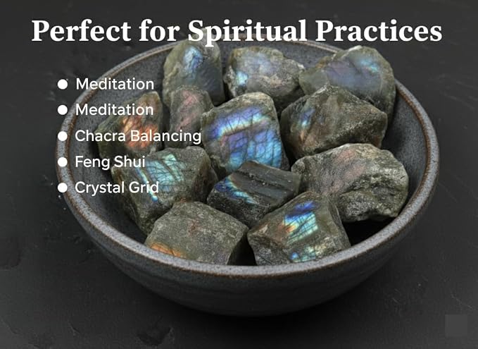 Large 1.25-2.0” Natural Labradorite Raw Crystals Stones for Meditation, Chakra, Reiki, Crystal Grid, Energy Work, Wire Wrapping, Tumbling & Spiritual Home Decor