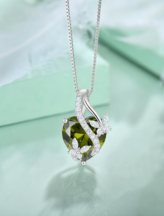 Butterfly Necklaces for Women Sterling Silver Infinity Heart Pendant Birthstone Jewelry Gift with 14k Yellow Gold/Rose Gold Plated