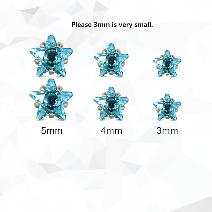 12 Pairs Surgical Stainless Steel Stud Earring Round Heart Star Square Cubic Zirconia Birthstone Stud Earrings Set for Women