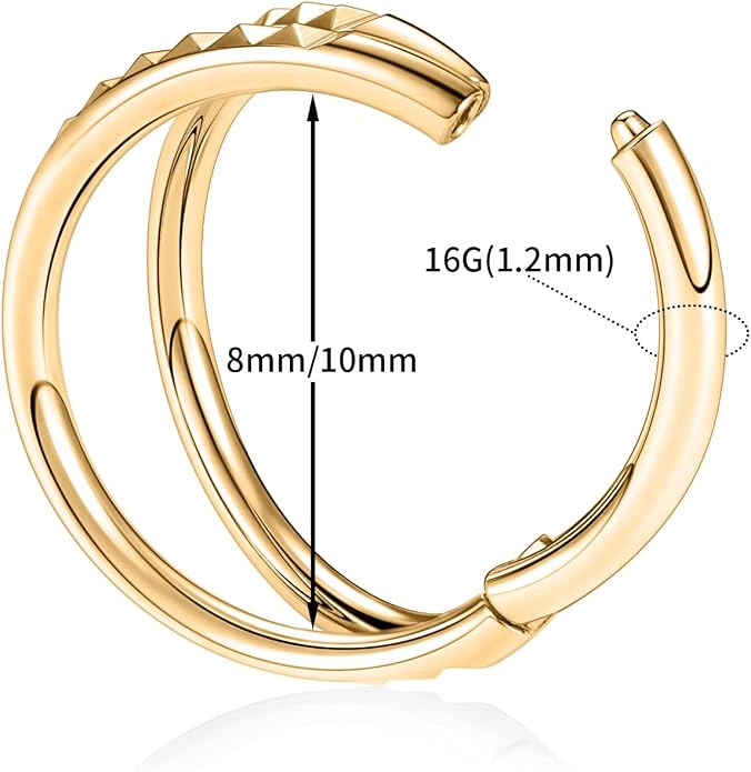 316L Surgical Steel Septum Clicker Ring Nose Ring Hoop Sleeper Hoop Earring Helix Rook Conch Cartilage Daith Tragus Earrings Lobe Nose Piercing Jewelry for Women