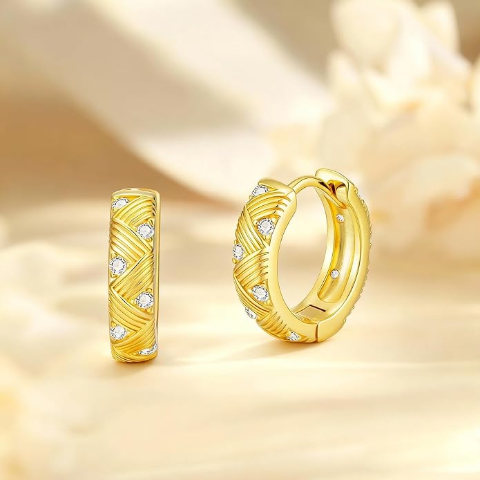 Gold Dainty Hoop Earrings for Women Hypoallergenic Lightweight 14K Gold Huggie Earrings Jewelry Valentines Day Gifts for Wife Girlfriend Her