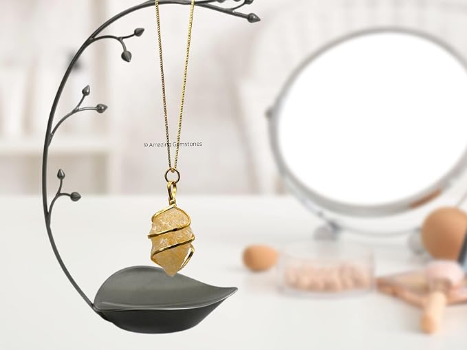 Amazing Gemstone Yellow Aventurine Crystal Necklace for Women - Premium Raw Healing Crystals for Gifts for Mom, Mothers, Teen Girls and Girlfriend