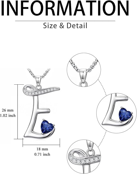 Birthday Gifts for Women Alphabet A to Z Initial Birthstone Pendant Necklaces for Women - 18k White Gold Plated Personalized Name Jewelry Anniversary Graduation Gifts for Wife Her Daughter Girlfriend(with Gift Box)