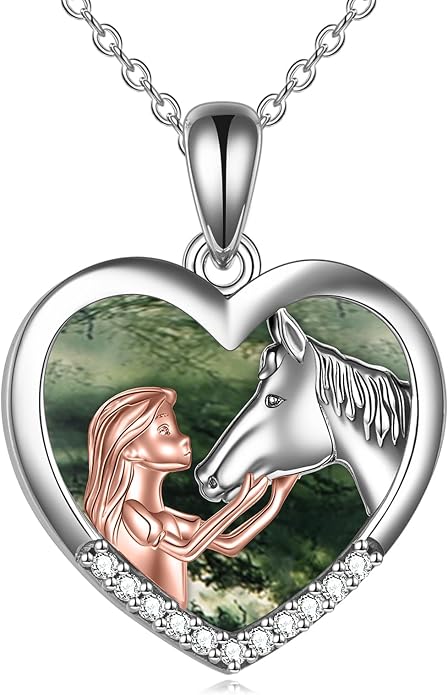 YFN Horse Pendant Necklace Sterling Silver Women with Horse Gift for Women