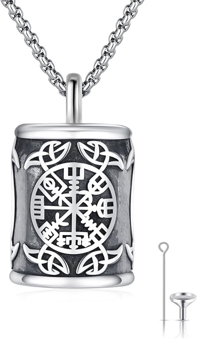 Viking Necklace 925 Sterling Silver Celtic Nordic Runes Amulet Necklace Viking Jewelry for Men Women