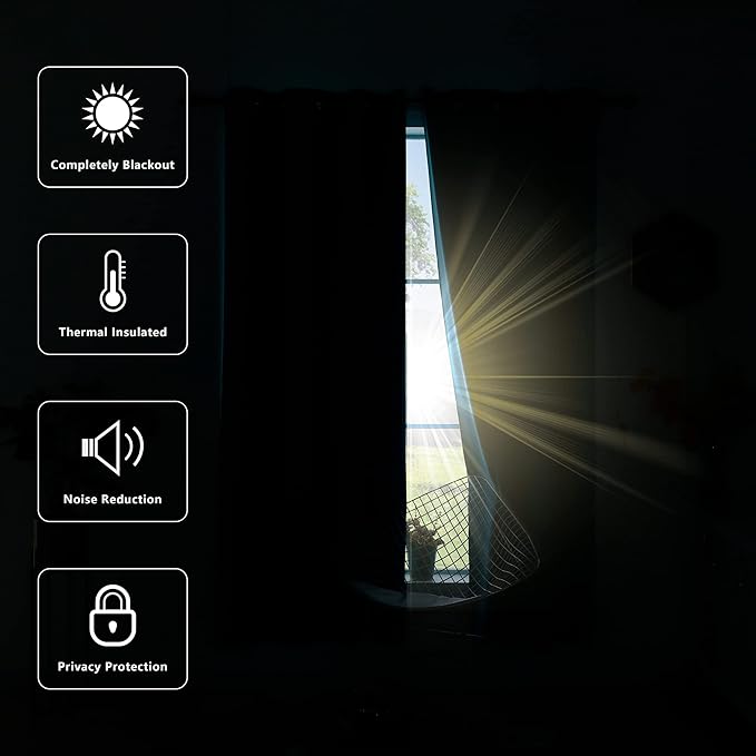 KOUFALL 90 Inch Long Curtains for Living Room 2 Panels Set, Cream Room Darkening Summer Thermal Insulated 80% Blackout Black Out Level Off White Ivory Curtains for Bedroom Window, 52x90 in Length