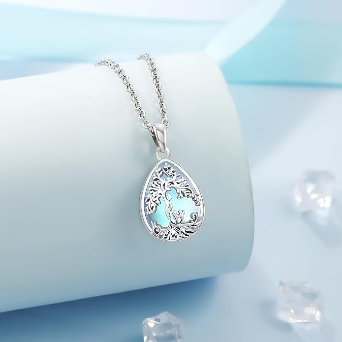 Tree of Life Necklace Family Teardrop/Heart Pendant Mother Jewelry Gifts for Women Grandma Wife Mom