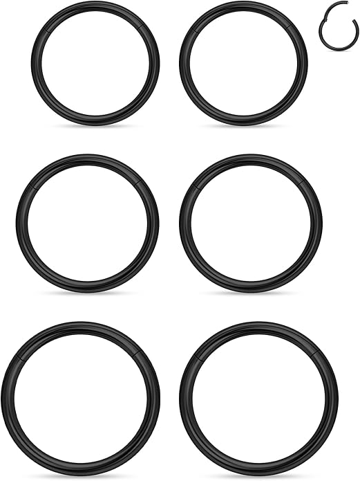 20G 18G 16G 14G 12G 10G 8G 6G 4G 2G Nose Rings Hoops 316l Surgical Steel Clicker Septum Lip Ring Tragus Helix Daith Rook Conch Snug Cartilage Lobe Earrings Hoop Piercing Jewelry For Women Men